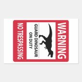 Trespassing-teken (T-Rex) Rechthoekige Sticker (Voorkant)