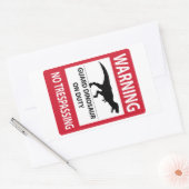 Trespassing-teken (T-Rex) Rechthoekige Sticker (Envelop)