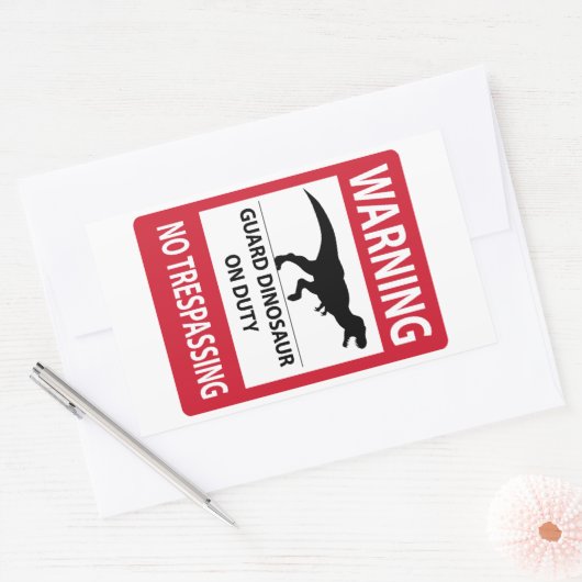 Trespassing-teken (T-Rex) Rechthoekige Sticker (Envelop)