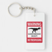 Trespassing-teken (T-Rex) Sleutelhanger (Voorkant)