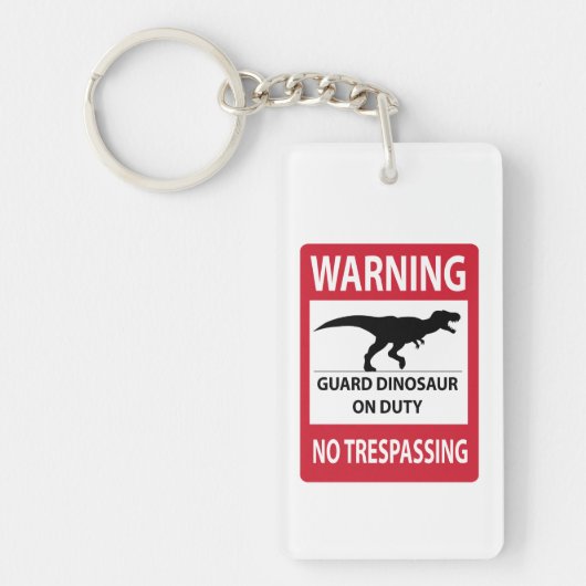 Trespassing-teken (T-Rex) Sleutelhanger (Voorkant)