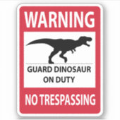 Trespassing-teken (T-Rex) Sticker (Voorkant)