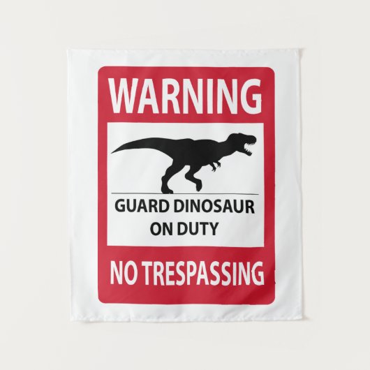Trespassing-teken (T-Rex) Wandkleed (Voorkant)