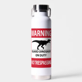Trespassing-teken (T-Rex) Waterfles (Voorkant)