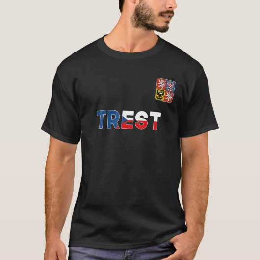 Trest Tsjechië Harde vlag Lijnlak van wapens E T-shirt (Voorkant)