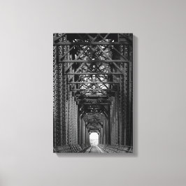 Trestle Bridge in zwart-wit Canvas Afdruk