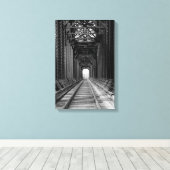 Trestle Bridge in zwart-wit Canvas Afdruk (Insitu (Houten vloer))