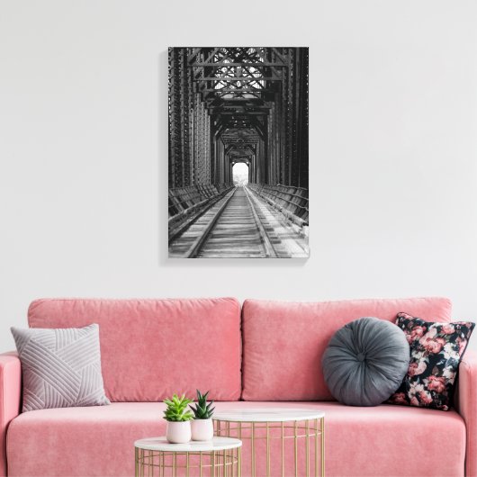 Trestle Bridge in zwart-wit Canvas Afdruk (Insitu (Woonkamer))