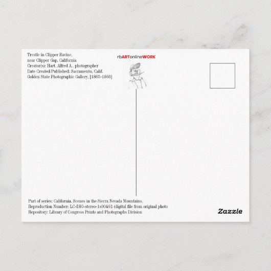 Trestle in Clipper Ravine Briefkaart (Achterkant)