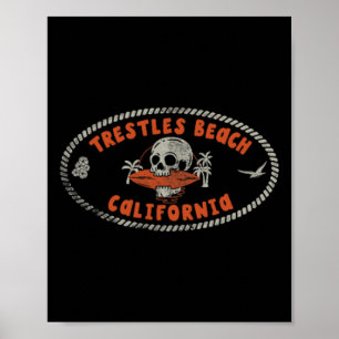 Trestles Beach Californië Ca Retro Surfer Voorkant Poster