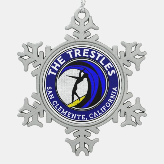 Trestles San Clemente California Surfing Surf Tin Sneeuwvlok Ornament (Voorkant)