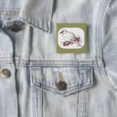 Treurdouwduif Jong Vierkante Button 5,1 Cm (In situ)