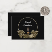 Treurende Rozen en kaarssympathiekaart Notitiekaartje (Voorkant / Achterkant in situ)