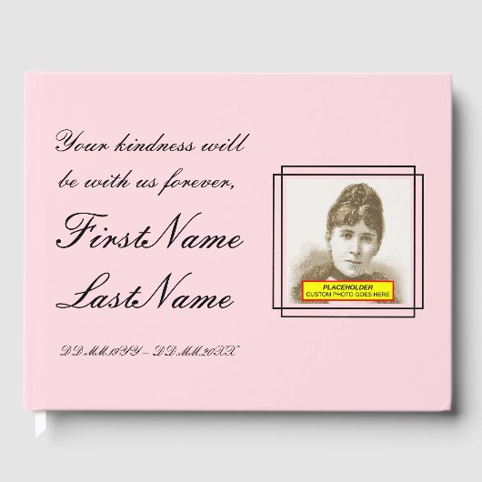 Treurig en conservatief Wake Service Guest Book Gastenboek (Voorkant)