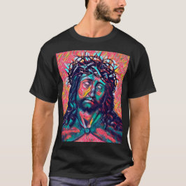 Treurig Jezus Christus Gezicht Doornenkroon Abstra T-shirt