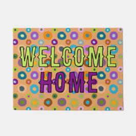 treurig kleurrijk thuis oranje deurmat