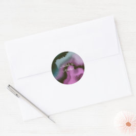 Treurig Paars & Turquoise Abstract Trouwen Ronde Sticker