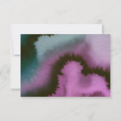 Treurig Paars & Turquoise Abstract Trouwen Save The Date (Achterkant)