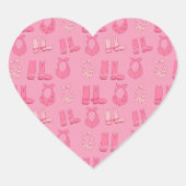 Treurig Roze Hart Sticker Cowboylaarzen Bandana's (Voorkant)