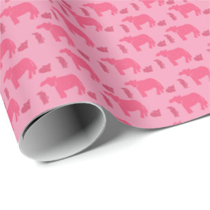 Treurig Roze Inpakpapier Koeien Western Ranch