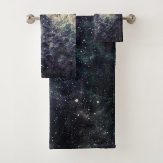 Treurige Galaxy Ruimterock Bad Handdoek (Insitu)
