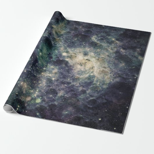 Treurige Galaxy Ruimterock Verjaardagsfeest Cadeaupapier (Uitgerold)