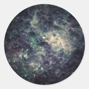 Treurige Galaxy Ruimterots Verjaardagsfeestje Ronde Sticker