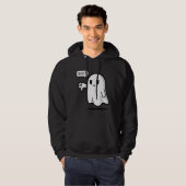 Treurige Geest Zegt “Boe?” Voorzijde Print Grappig Hoodie (Voorkant volledig)