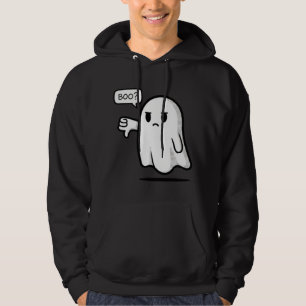 Treurige Geest Zegt “Boe?” Voorzijde Print Grappig Hoodie