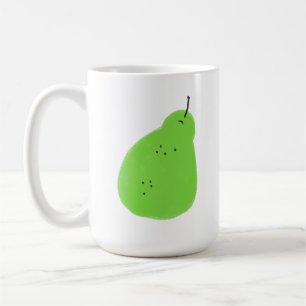 Treurige Groene Peer Minimalistische Fruit Cadeau Koffiemok