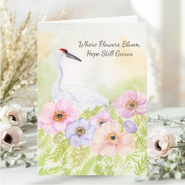 Treurige Kraanvogel met Anemonen Kaart