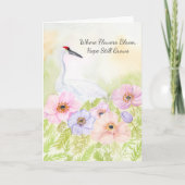Treurige Kraanvogel met Anemonen Kaart (Voorkant)