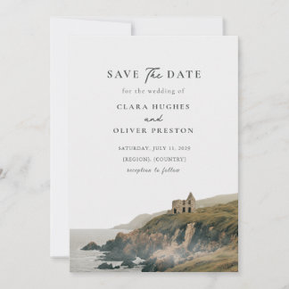 Treurige Kustlijn Atlantische Ierse Kust Bruiloft Save The Date
