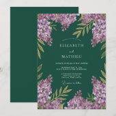 Treurige Paarse Sering Eucalyptus Bruiloft Kaart (Voorkant / Achterkant)