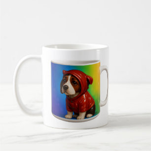 Treurige Puppy Regenboog Hoodie Koffiemok