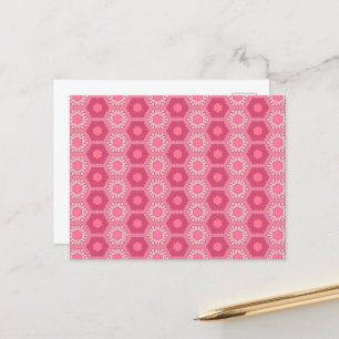 Treurige Roze Ansichtkaart Y2K Bloemige Behang Geï Briefkaart