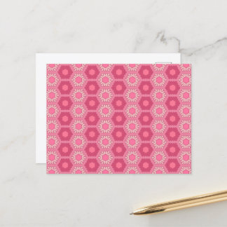 Treurige Roze Ansichtkaart Y2K Bloemige Behang Geï Briefkaart