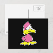 treurige roze eend briefkaart (Voorkant / Achterkant)