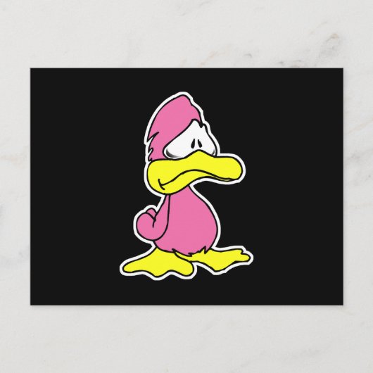 treurige roze eend briefkaart (Voorkant)