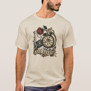 Treurige Uren 3 uur 's nachts Huilende Klok Tattoo T-shirt