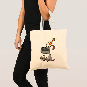 Treurige Verjaardag Hond Cartoon met Kaaskoek Tote Bag