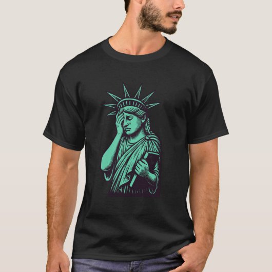 Treurige Vrijheidsbeeld T-shirt (Voorkant)