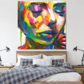 treurige vrouwen canvas afdruk (Insitu (Slaapkamer))