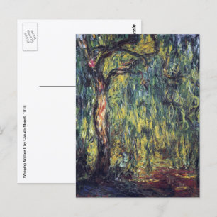 Treurwilg door Claude Monet, Vintage Fine Art Briefkaart