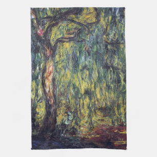 Treurwilg door Claude Monet, Vintage Fine Art Theedoek