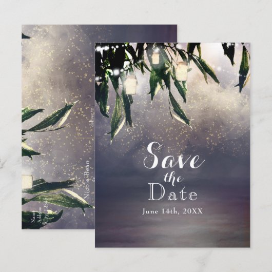 Treurwilg & Metselaar Pot 'Save the Date' Aankondigingskaart (Voorkant / Achterkant)