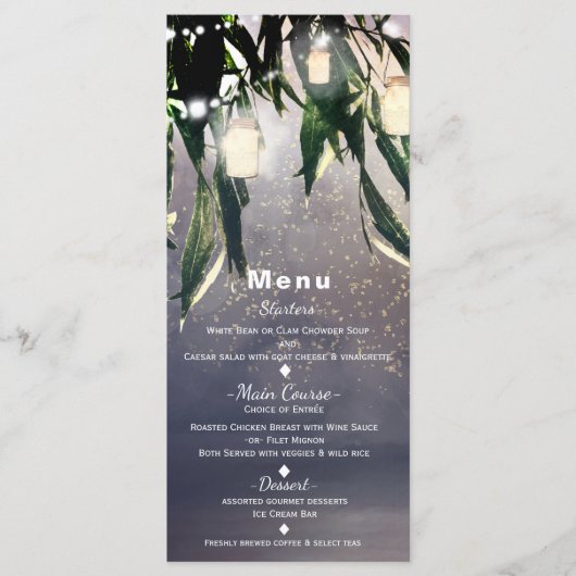 Treurwilgboom & Metselwerk Potlichten Menu Card (Voorkant)