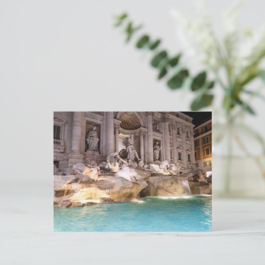 Trevi-fontein bij nacht - Rome, Italië Briefkaart (Staand voorkant)