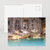 Trevi-fontein bij nacht - Rome, Italië Briefkaart (Voorkant / Achterkant)