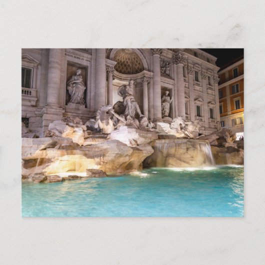 Trevi-fontein bij nacht - Rome, Italië Briefkaart (Voorkant)